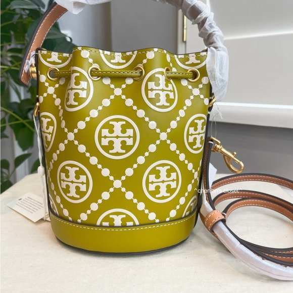 🔥NeW! Tory Burch T Monogram Embossed Contrast Mini Bucket Bag - Picture 10 of 17